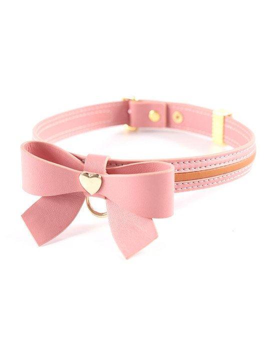 Повідець LOCKINK SEVANDA Love Heart Butterfly Leather Collar Set - Pink Повідець LOCKINK SEVANDA Love Heart Butterfly Leather Collar Set - Pink