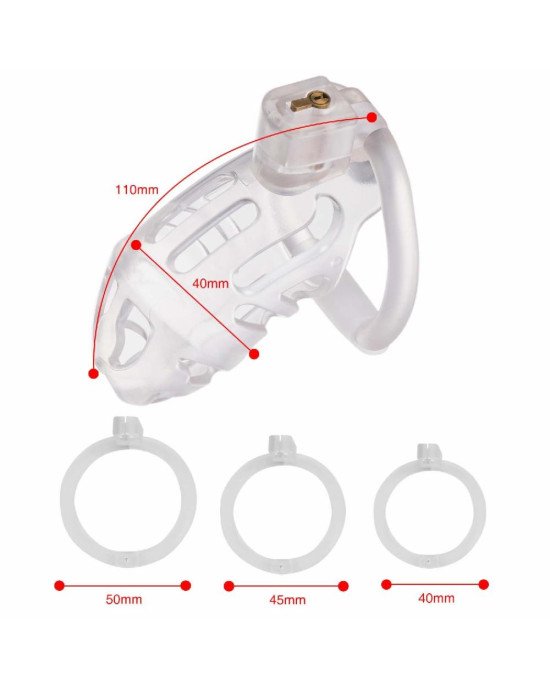 Клітка для пеніса LOCKINK SEVANDA Plastic Penis Chastity Cage - Transparent