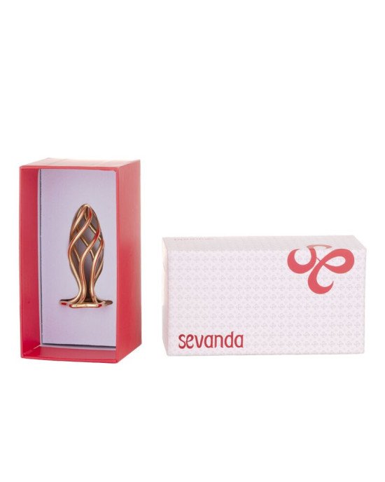 Анальна пробка LOCKINK SEVANDA Hollow Spiral Golden Metal Anal Plug - M size Анальна пробка LOCKINK SEVANDA Hollow Spiral Golden Metal Anal Plug - M size