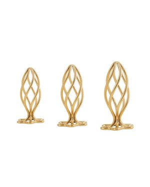 Анальна пробка LOCKINK SEVANDA Hollow Spiral Golden Metal Anal Plug - L size Анальна пробка LOCKINK SEVANDA Hollow Spiral Golden Metal Anal Plug - L size