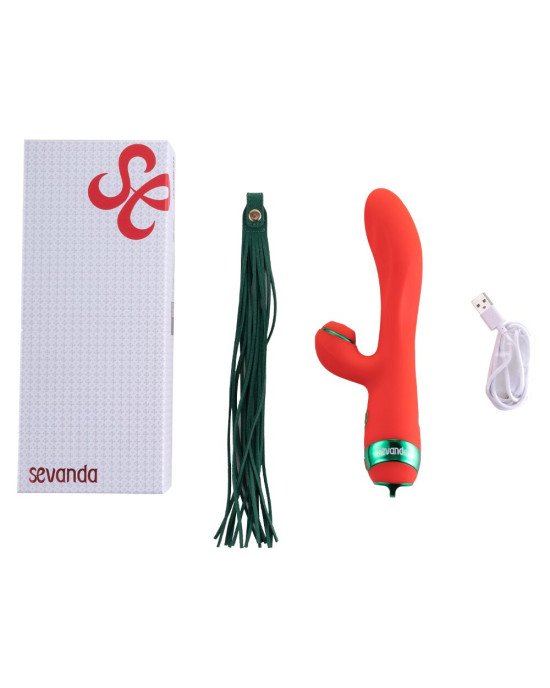 Вібратор-кролик з флогером LOCKINK SEVANDA Whip Vibrating Massage Wand - Red & Green Вібратор-кролик з флогером LOCKINK SEVANDA Whip Vibrating Massage Wand - Red & Green