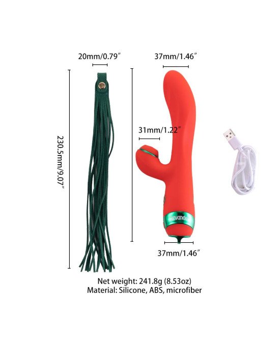 Вібратор-кролик з флогером LOCKINK SEVANDA Whip Vibrating Massage Wand - Red & Green Вібратор-кролик з флогером LOCKINK SEVANDA Whip Vibrating Massage Wand - Red & Green