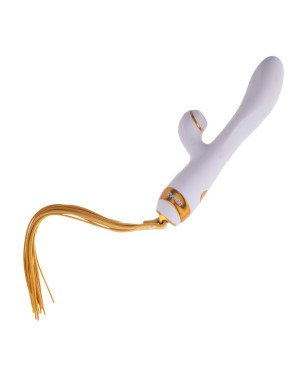 Вібратор-кролик з флогером LOCKINK SEVANDA Whip Vibrating Massage Wand - White & Golden