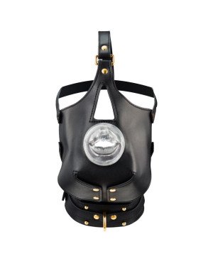 Маска-збруя для орального сексу з повідцем LOCKINK SEVANDA Blowjob Head Muzzle with Leash