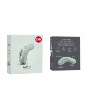 Накладний вібратор Fun Factory LAYA III sage green, ефект постукування пальцем Накладний вібратор Fun Factory LAYA III sage green, ефект постукування пальцем