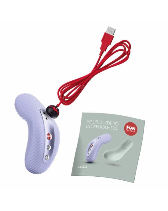 Накладний вібратор Fun Factory LAYA III soft violet, ефект постукування пальцем Накладний вібратор Fun Factory LAYA III soft violet, ефект постукування пальцем