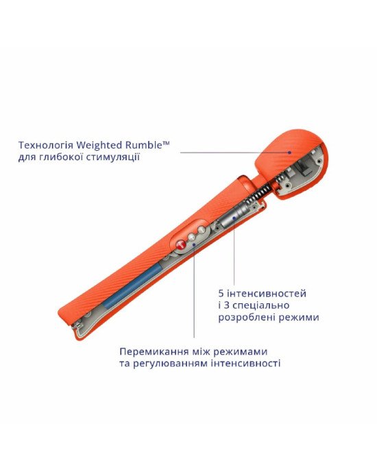 Вібромасажер Fun Factory VIM Vibrating Wand sunrise orange, суперпотужний та легкий, до 6 годин роботи