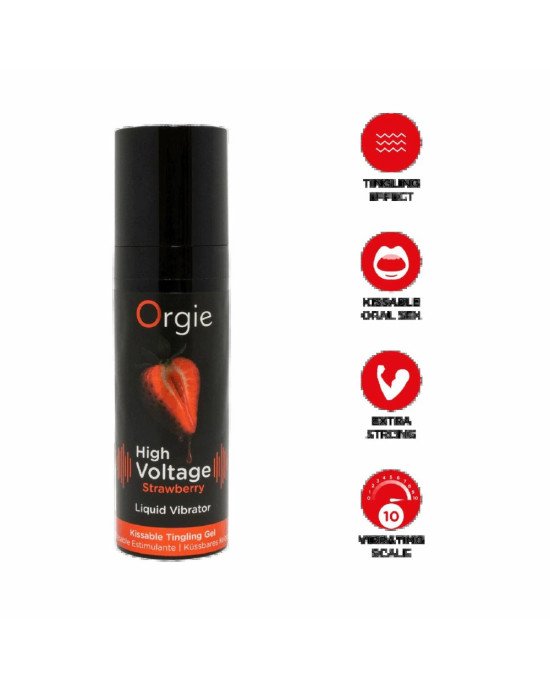 Рідкий вібратор Orgie High Voltage – Strawberry, 15 мл, ефект мурашок, дуже потужний, смак полуниці Рідкий вібратор Orgie High Voltage – Strawberry, 15 мл, ефект мурашок, дуже потужний, смак полуниці