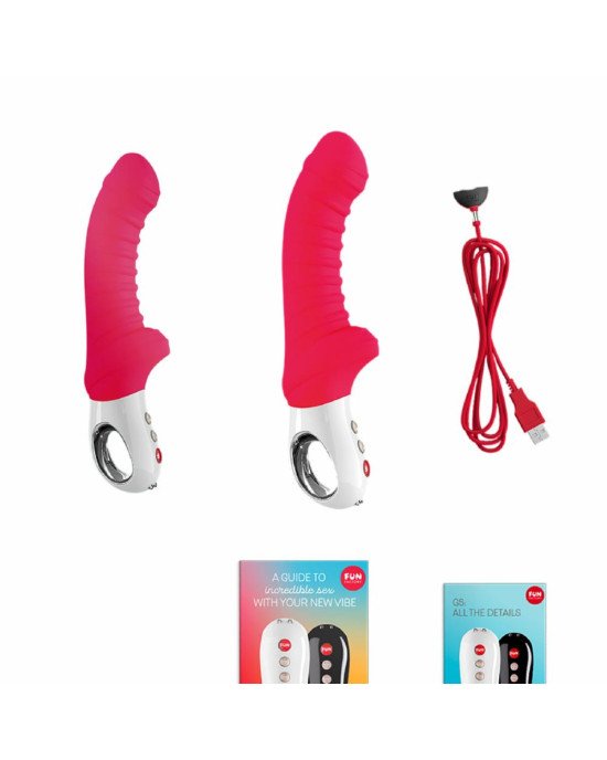 Вібратор для точки G Fun Factory TIGER india red, ребристий, підходить для анальної стимуляції