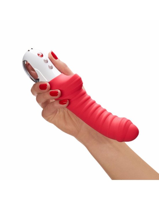 Вібратор для точки G Fun Factory TIGER india red, ребристий, підходить для анальної стимуляції