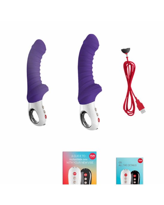 Вібратор для точки G Fun Factory TIGER violet, ребристий, підходить для анальної стимуляції Вібратор для точки G Fun Factory TIGER violet, ребристий, підходить для анальної стимуляції