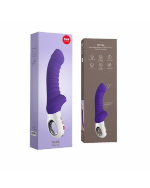 Вібратор для точки G Fun Factory TIGER violet, ребристий, підходить для анальної стимуляції Вібратор для точки G Fun Factory TIGER violet, ребристий, підходить для анальної стимуляції
