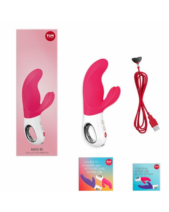 Вібратор-кролик Fun Factory MISS BI pink/white, 2 незалежні мотори, діаметр 4,2 см Вібратор-кролик Fun Factory MISS BI pink/white, 2 незалежні мотори, діаметр 4,2 см