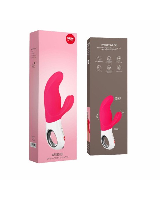 Вібратор-кролик Fun Factory MISS BI pink/white, 2 незалежні мотори, діаметр 4,2 см Вібратор-кролик Fun Factory MISS BI pink/white, 2 незалежні мотори, діаметр 4,2 см