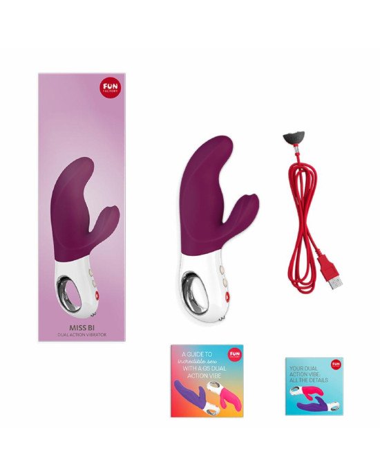 Вібратор-кролик Fun Factory MISS BI grape/white, 2 незалежні мотори, діаметр 4,2 см Вібратор-кролик Fun Factory MISS BI grape/white, 2 незалежні мотори, діаметр 4,2 см