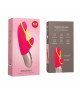 Мінівібратор-кролик зі стимулювальною стрічкою Fun Factory AMORINO pink/neon yellow, стрічка знімна Мінівібратор-кролик зі стимулювальною стрічкою Fun Factory AMORINO pink/neon yellow, стрічка знімна