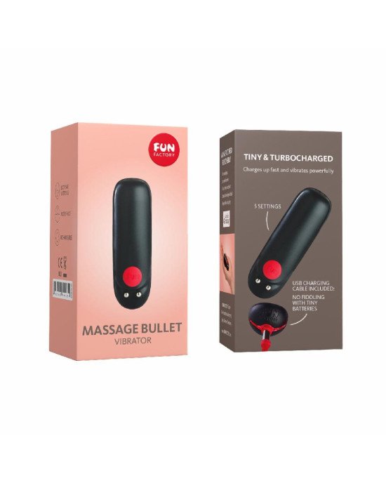 Віброкуля Fun Factory Massage BULLET, чорна, діаметр 2,5 см, 3 швидкості, 3 малюнки вібрації Віброкуля Fun Factory Massage BULLET, чорна, діаметр 2,5 см, 3 швидкості, 3 малюнки вібрації