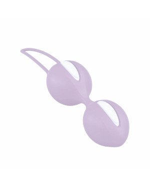 Вагінальні кульки Fun Factory SMARTBALLS DUO, бузково-білі, 2 шт, діаметр 3,2 та 3,6 см