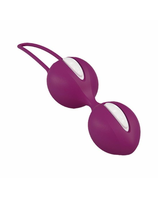Вагінальні кульки Fun Factory SMARTBALLS DUO, бордово-білі, 2 шт, діаметр 3,2 та 3,6 см
