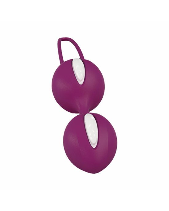 Вагінальні кульки Fun Factory SMARTBALLS DUO, бордово-білі, 2 шт, діаметр 3,2 та 3,6 см