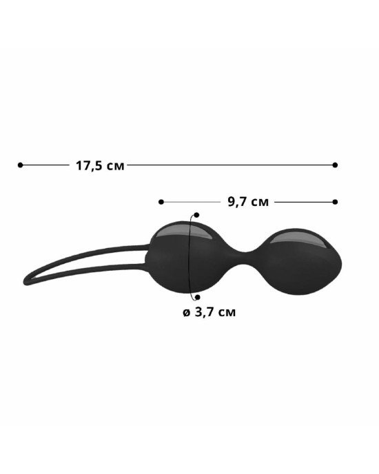 Вагінальні кульки Fun Factory SMARTBALLS DUO, чорно-сірі, 2 шт, діаметр 3,2 та 3,6 см Вагінальні кульки Fun Factory SMARTBALLS DUO, чорно-сірі, 2 шт, діаметр 3,2 та 3,6 см