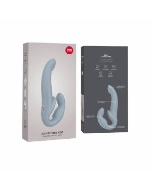 Безремінний страпон з вібрацією Fun Factory SHARE VIBE PRO cool grey, регульований Безремінний страпон з вібрацією Fun Factory SHARE VIBE PRO cool grey, регульований