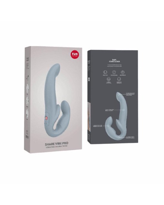 Безремінний страпон з вібрацією Fun Factory SHARE VIBE PRO cool grey, регульований
