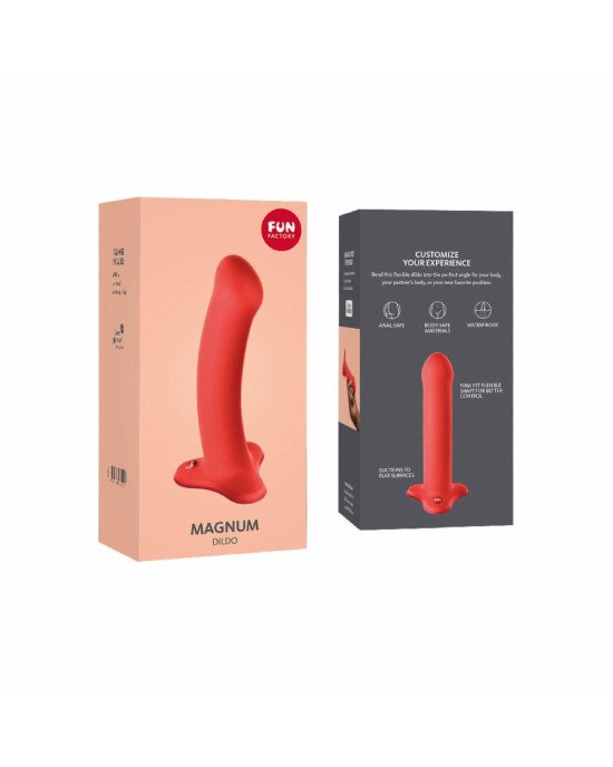 Фалоімітатор Fun Factory MAGNUM, помаранчевий, дуже гнучкий, довжина 18,3 см, діаметр 3,7 см Фалоімітатор Fun Factory MAGNUM, помаранчевий, дуже гнучкий, довжина 18,3 см, діаметр 3,7 см