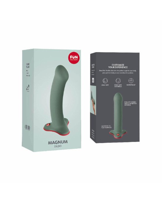 Фалоімітатор Fun Factory MAGNUM, оливковий, дуже гнучкий, довжина 18,3 см, діаметр 3,7 см Фалоімітатор Fun Factory MAGNUM, оливковий, дуже гнучкий, довжина 18,3 см, діаметр 3,7 см