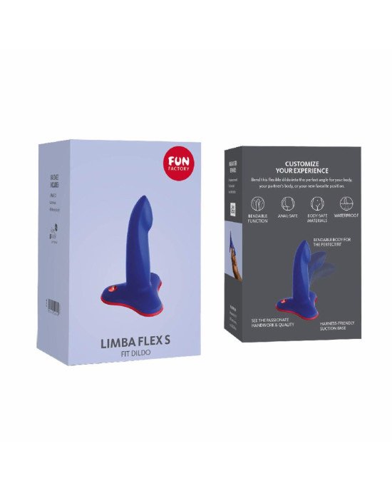 Фалоімітатор Fun Factory LIMBA FLEX S, синій, гнучкий, з ефектом пам’яті, підходить для точки G Фалоімітатор Fun Factory LIMBA FLEX S, синій, гнучкий, з ефектом пам’яті, підходить для точки G