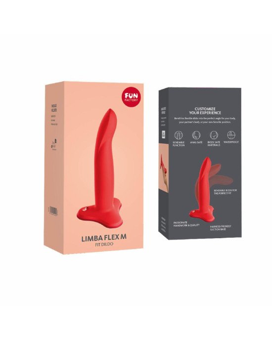 Фалоімітатор Fun Factory LIMBA FLEX M, кораловий, гнучкий, з ефектом пам’яті, підходить для точки G Фалоімітатор Fun Factory LIMBA FLEX M, кораловий, гнучкий, з ефектом пам’яті, підходить для точки G