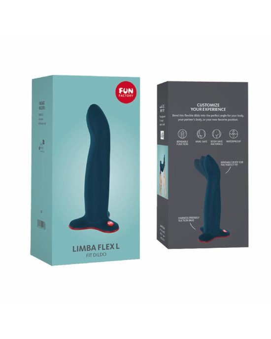 Фалоімітатор Fun Factory LIMBA FLEX L, колір морської хвилі, гнучкий, з ефектом пам’яті, підходить для точки G Фалоімітатор Fun Factory LIMBA FLEX L, колір морської хвилі, гнучкий, з ефектом пам’яті, підходить для точки G