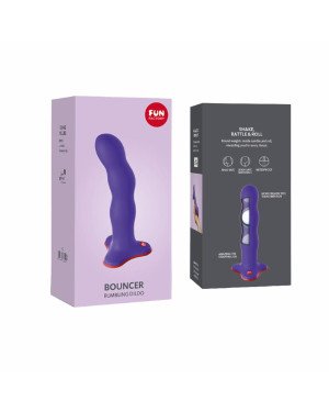 Фалоімітатор Fun Factory BOUNCER, фіолетовий, кульки всередині, ефект вібрації, діаметр 3,9 см Фалоімітатор Fun Factory BOUNCER, фіолетовий, кульки всередині, ефект вібрації, діаметр 3,9 см