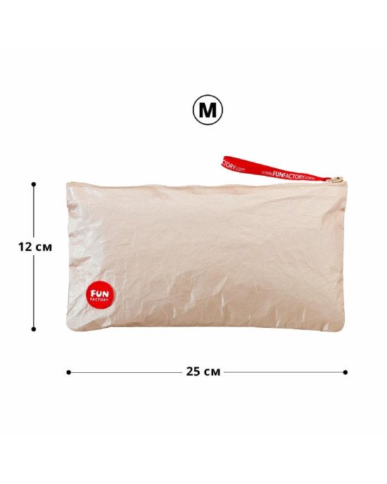 Сумка для секс-іграшок Fun Factory TOYBAG M, золотиста, на блискавці, 25x12 см Сумка для секс-іграшок Fun Factory TOYBAG M, золотиста, на блискавці, 25x12 см