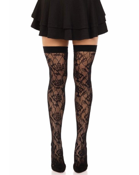 Панчохи Leg Avenue Wild rose net thigh highs One Size Панчохи Leg Avenue Wild rose net thigh highs One Size