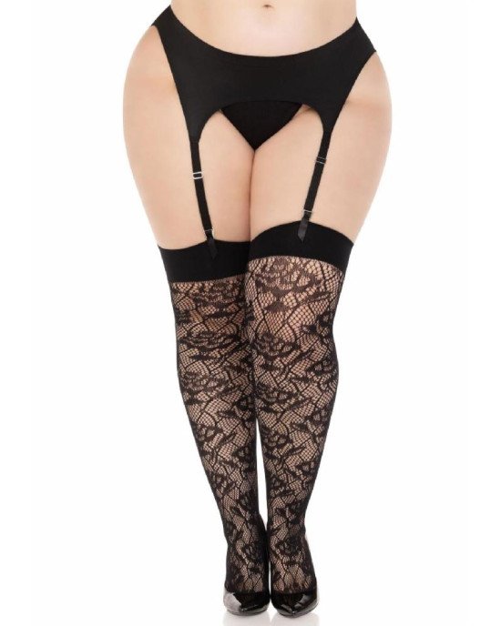 Панчохи Leg Avenue Wild rose net thigh highs 1X/2X Панчохи Leg Avenue Wild rose net thigh highs 1X/2X