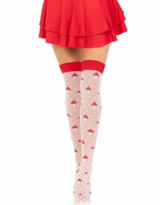 Панчохи Leg Avenue Polka Dot Mushroom Thigh Highs One Size Панчохи Leg Avenue Polka Dot Mushroom Thigh Highs One Size