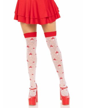Панчохи Leg Avenue Polka Dot Mushroom Thigh Highs One Size