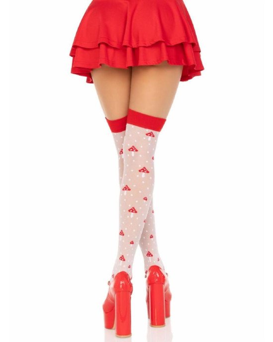 Панчохи Leg Avenue Polka Dot Mushroom Thigh Highs One Size Панчохи Leg Avenue Polka Dot Mushroom Thigh Highs One Size