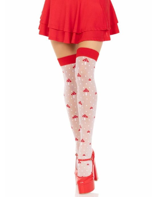 Панчохи Leg Avenue Polka Dot Mushroom Thigh Highs One Size Панчохи Leg Avenue Polka Dot Mushroom Thigh Highs One Size