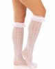 Шкарпетки ажурні з рюшами Leg Avenue Sweetheart Ruffle Cuff Knee Highs White, високі Шкарпетки ажурні з рюшами Leg Avenue Sweetheart Ruffle Cuff Knee Highs White, високі