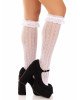 Шкарпетки ажурні з рюшами Leg Avenue Sweetheart Ruffle Cuff Knee Highs White, високі Шкарпетки ажурні з рюшами Leg Avenue Sweetheart Ruffle Cuff Knee Highs White, високі