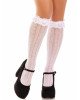 Шкарпетки ажурні з рюшами Leg Avenue Sweetheart Ruffle Cuff Knee Highs White, високі Шкарпетки ажурні з рюшами Leg Avenue Sweetheart Ruffle Cuff Knee Highs White, високі