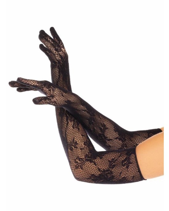 Мітенки Leg Avenue Lace Opera Length Gloves Black