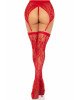 Панчохи Leg Avenue Leg Avenue Lace thigh highs & garterbelt Red One Size Панчохи Leg Avenue Leg Avenue Lace thigh highs & garterbelt Red One Size