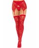 Панчохи Leg Avenue Leg Avenue Lace thigh highs & garterbelt Red One Size Панчохи Leg Avenue Leg Avenue Lace thigh highs & garterbelt Red One Size