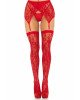 Панчохи Leg Avenue Leg Avenue Lace thigh highs & garterbelt Red One Size Панчохи Leg Avenue Leg Avenue Lace thigh highs & garterbelt Red One Size