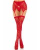 Панчохи Leg Avenue Leg Avenue Lace thigh highs & garterbelt Red One Size Панчохи Leg Avenue Leg Avenue Lace thigh highs & garterbelt Red One Size