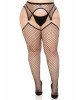 Панчохи Leg Avenue Stokings with O-ring Attached Garter Belt Black 1X/2X Панчохи Leg Avenue Stokings with O-ring Attached Garter Belt Black 1X/2X