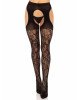 Панчохи Leg Avenue Eyelet lace suspender hose Black One Size Панчохи Leg Avenue Eyelet lace suspender hose Black One Size